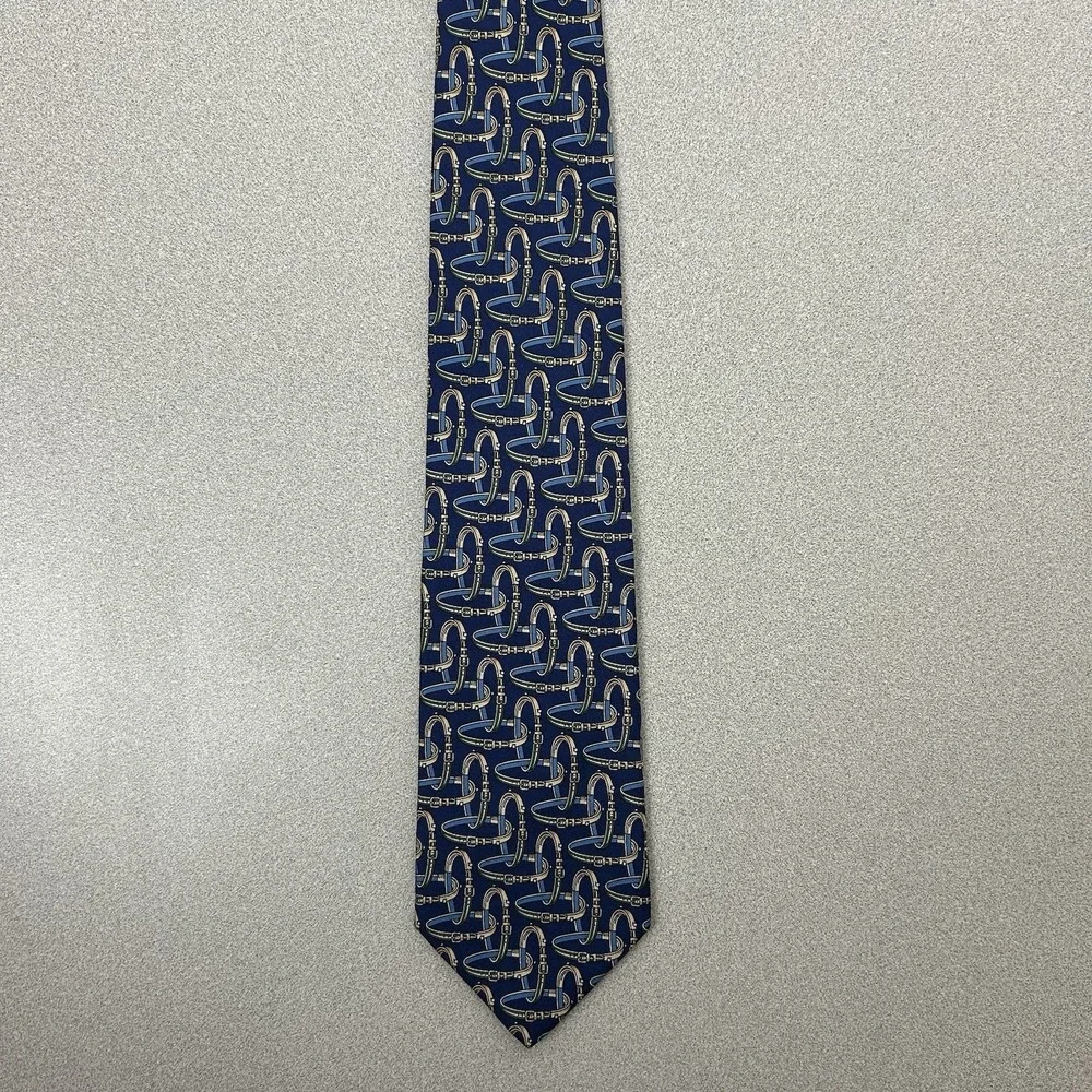 Brooks Brothers Makers Silk Tie Blue Belt‎ Design 57